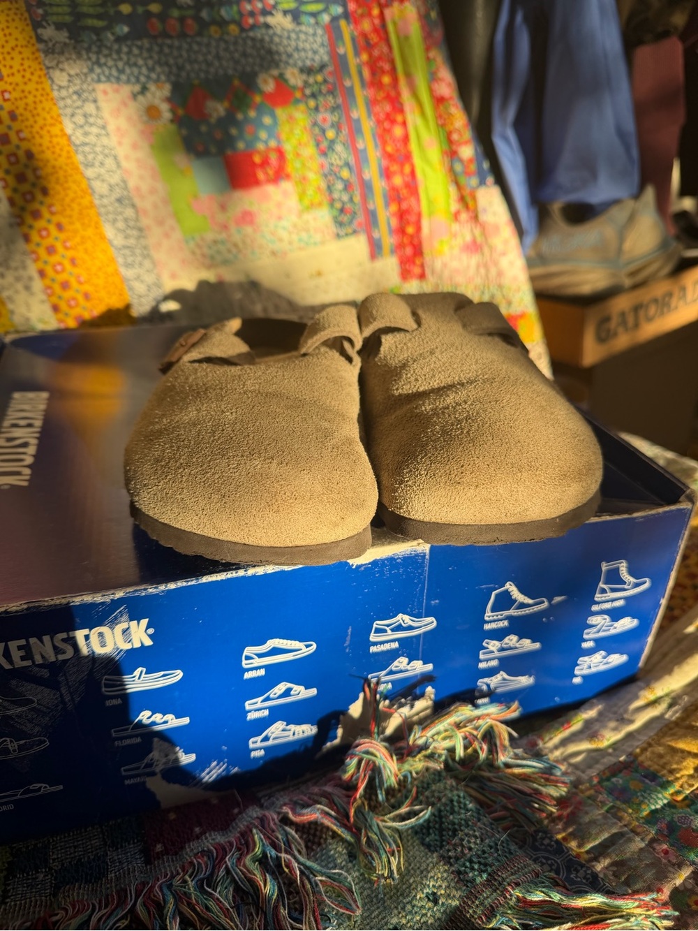 Birkenstock Taupe Boston Clogs - Picture 9 of 12
